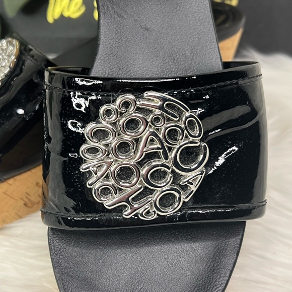 Coach Judith Cork Wedges. Patent Leather size 8.5 EUC - Picture 2 of 6